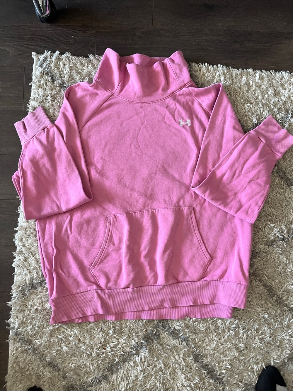 Under Armour Pink Funnel-Neck Pullover Sweatshirt